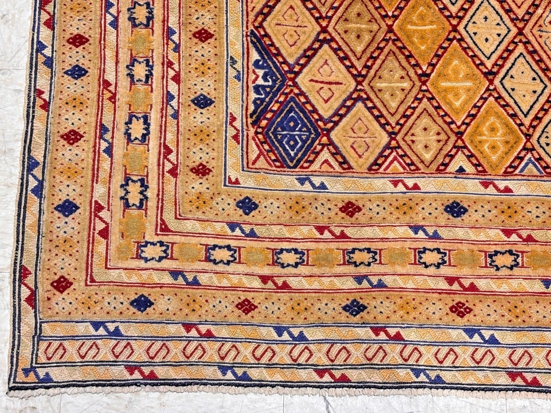 Hand-Knotted Balouch Tribal Wool Geometric Afghan Oriental Area Rug 4'1" x 6'10" - 6