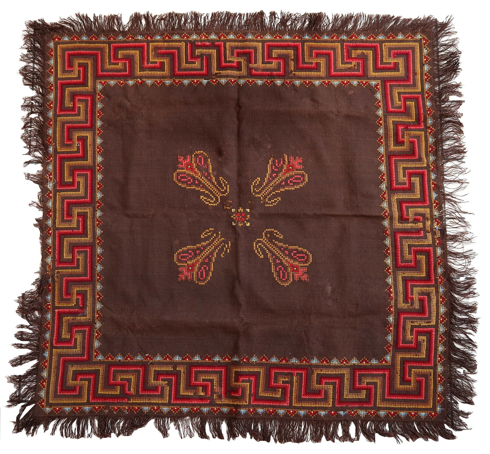 Handmade vintage Portuguese Tapestry 4.2' x 4.3' (131cm x 134cm) 1960s: Title:Handmade vintage Portuguese Tapestry 4.2' x 4.3' (131cm x 134cm) 1960sOrigin:PurtugalDimension:4.2' x 4.3' (131cm x 134cm)Materials:woolYear:1960sDescription:Handmade vintage unusual square