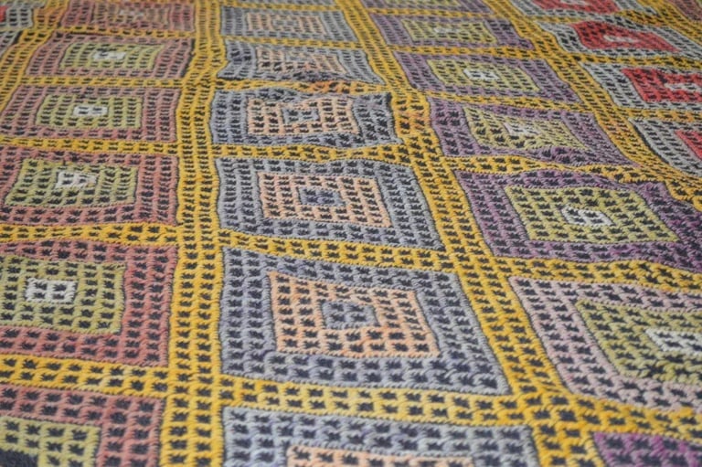 AFGHAN FLATWEAVE WOOL RUG - 2