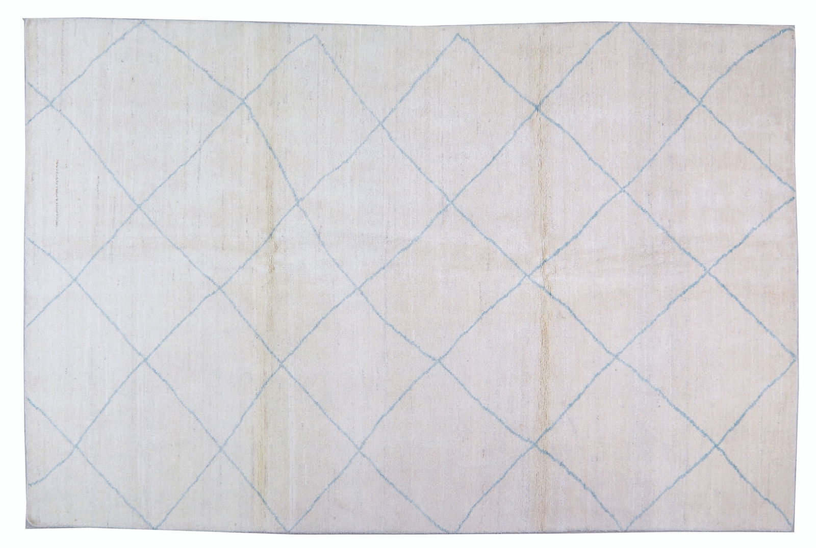 MOROCCAN HAND KNOTTED WOOL RUG: Title: MOROCCAN HAND KNOTTED WOOL RUG Size: 6'7X10 Age: NEW Origin: MOROCCAN Material: WOOL Care: PROFESSIONAL Structure: HAND KNOTTED Design: MOROCCAN Reserve: $700.00 Shipping: Domestic: Shi