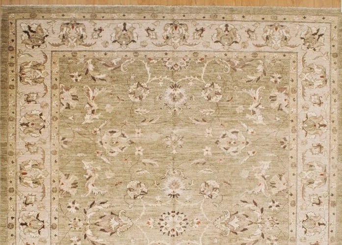 Hand Knotted Agra Sage Green Wool Oriental Area Rug Carpet 11'9" x 14'11" - 4