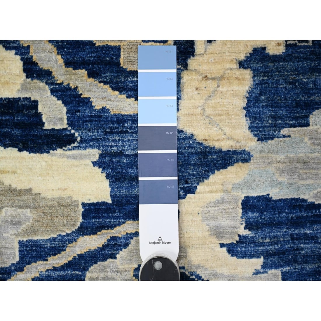 Honorable Blue Wool Hand Knotted Peshawar Mahal Design Oriental Rug - 7