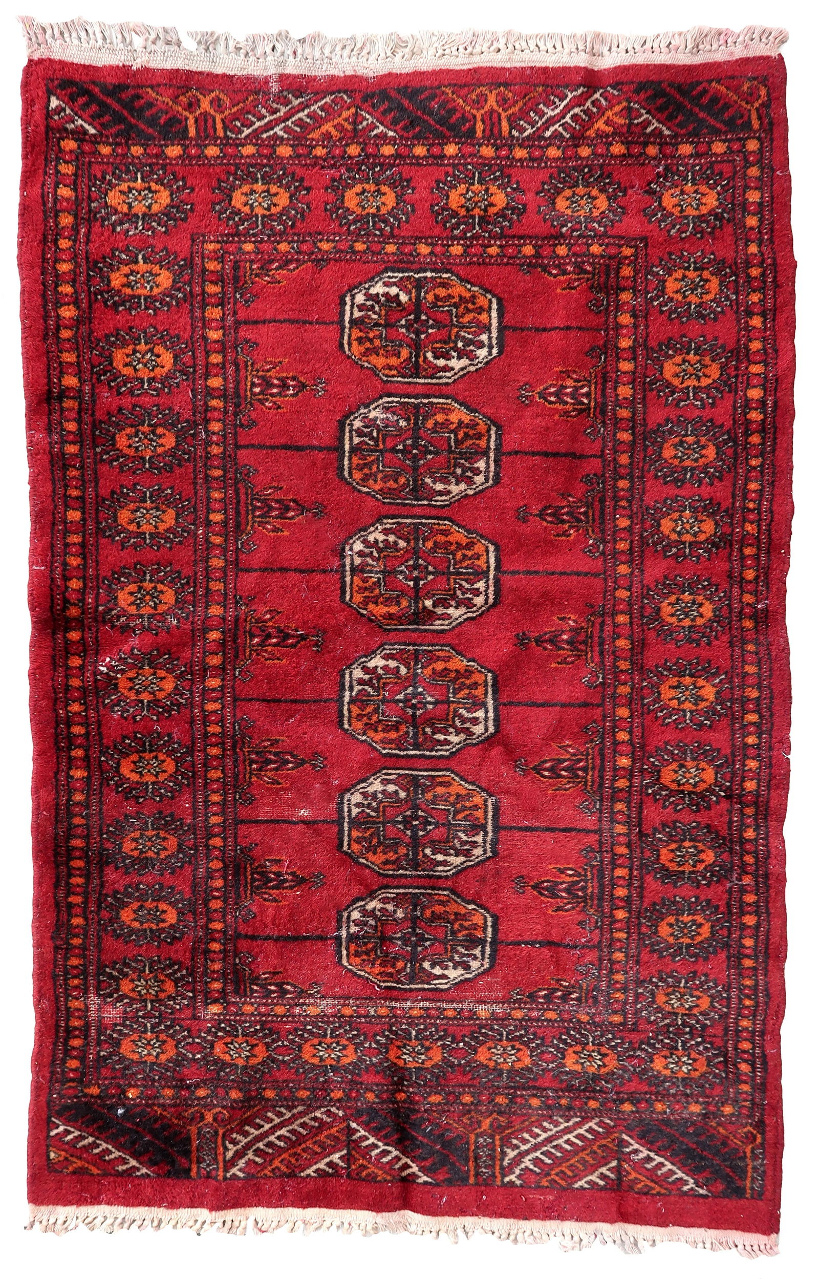 Handmade vintage Pakistani Lahore rug 2.6' x 4' (80cm x 122cm) 1970s (1 of 11)
