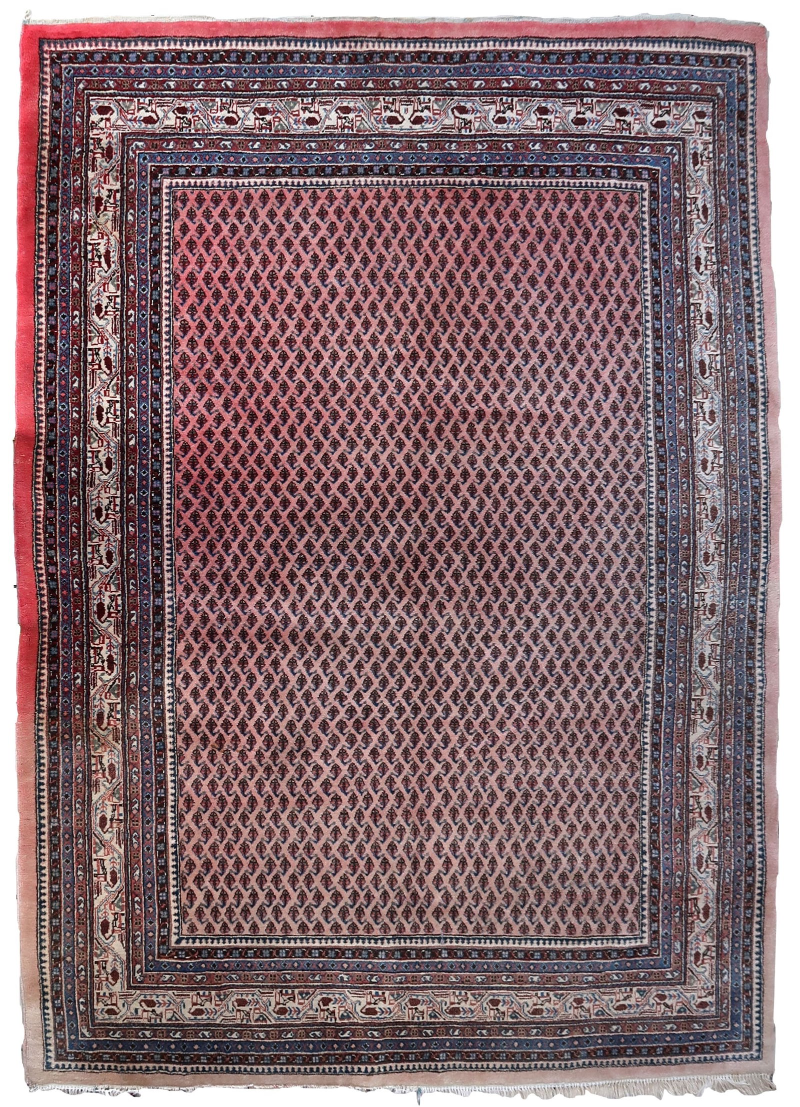 Handmade vintage Indian Seraband rug 6.3' x 8.9' (194cm x 274cm) 1970s (1 of 12)