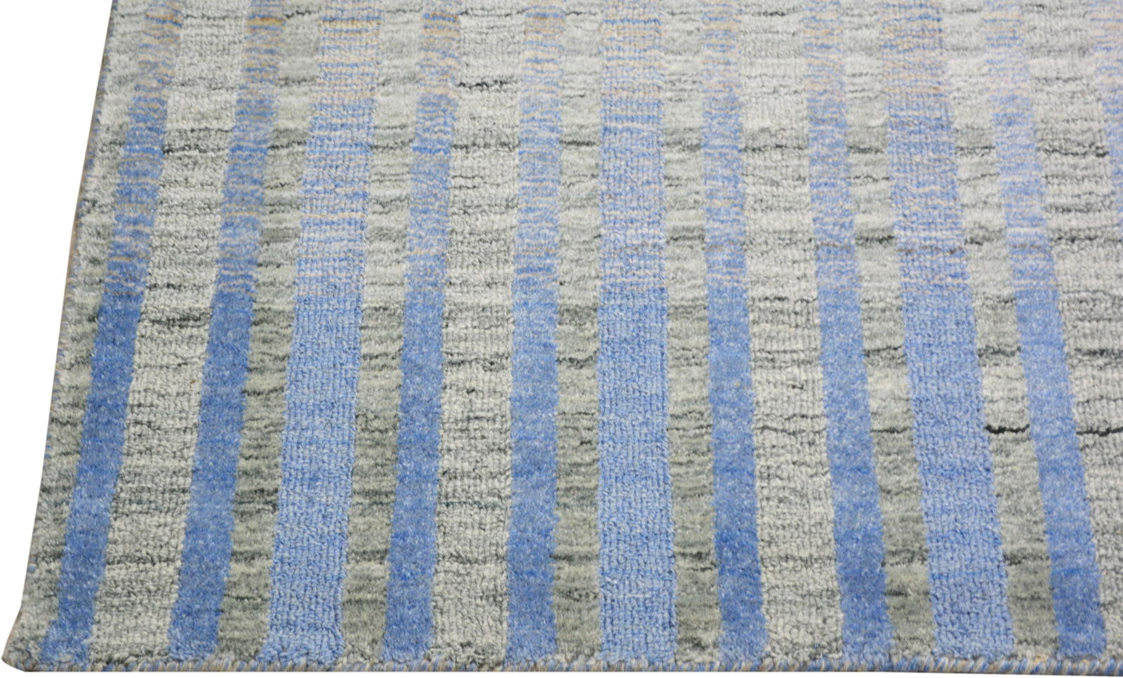 INDIAN HAND KNOTTED WOOL/BAMBOO RUG - 4