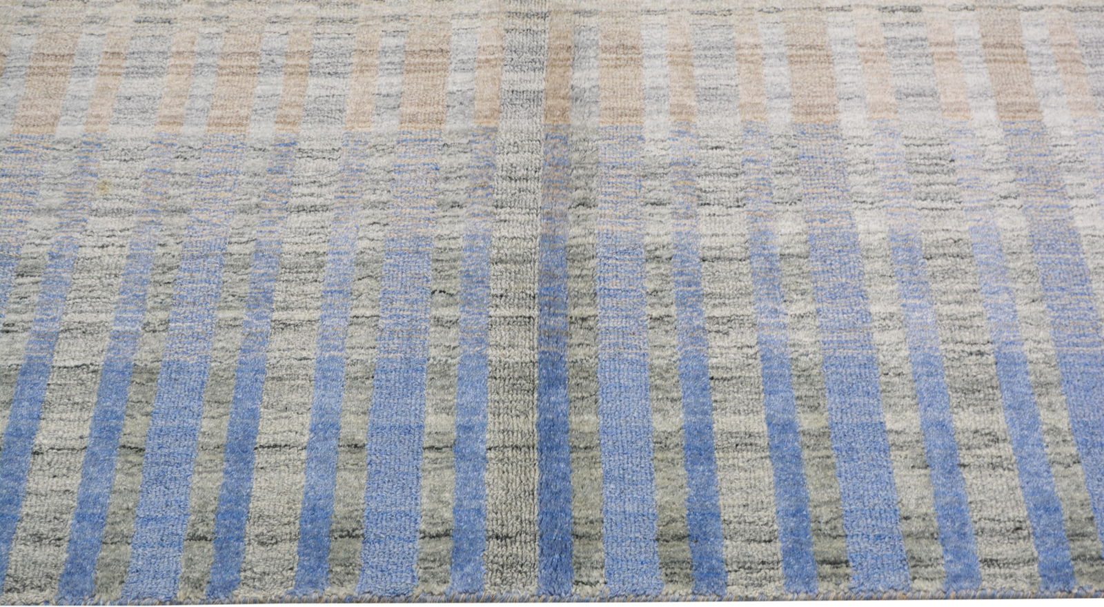 INDIAN HAND KNOTTED WOOL/BAMBOO RUG - 5