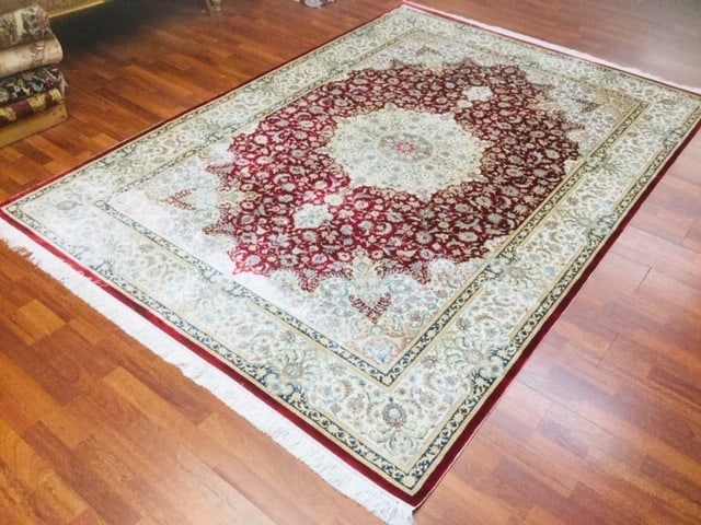 Fine Persian Tabriz design silk rug -4694/58 - 8