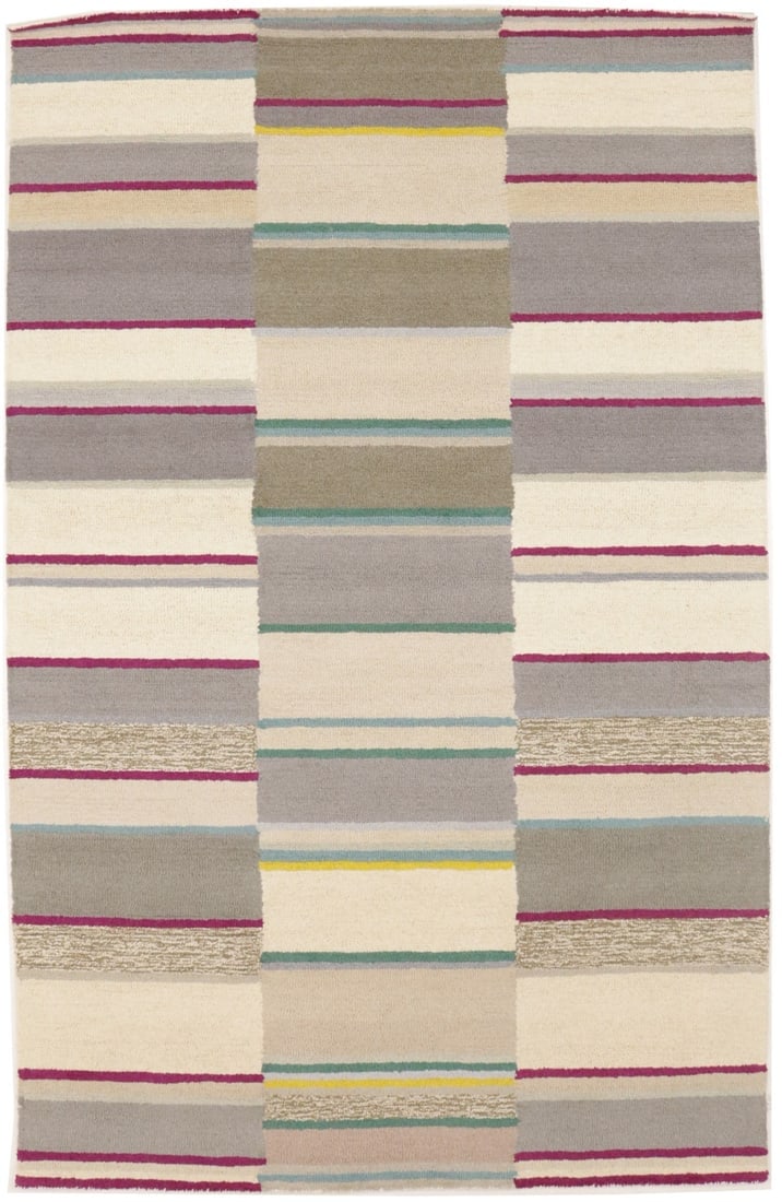 Multicolored Stripes 5X8 Hand-Tufted Modern Rug: Title: Multicolored Stripes 5X8 Hand-Tufted Modern RugDescription:Hand-Tufted Modern Rug Multicolored Stripes 5X8 Studio Home Office Decor CarpetDate/Period: Materials:WoolDimension:5'0 X 8'0 Ft 