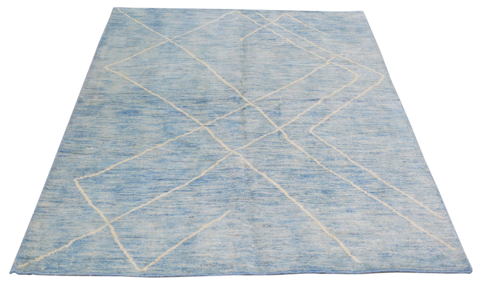 MOROCCAN HAND KNOTTED WOOL RUG - 2