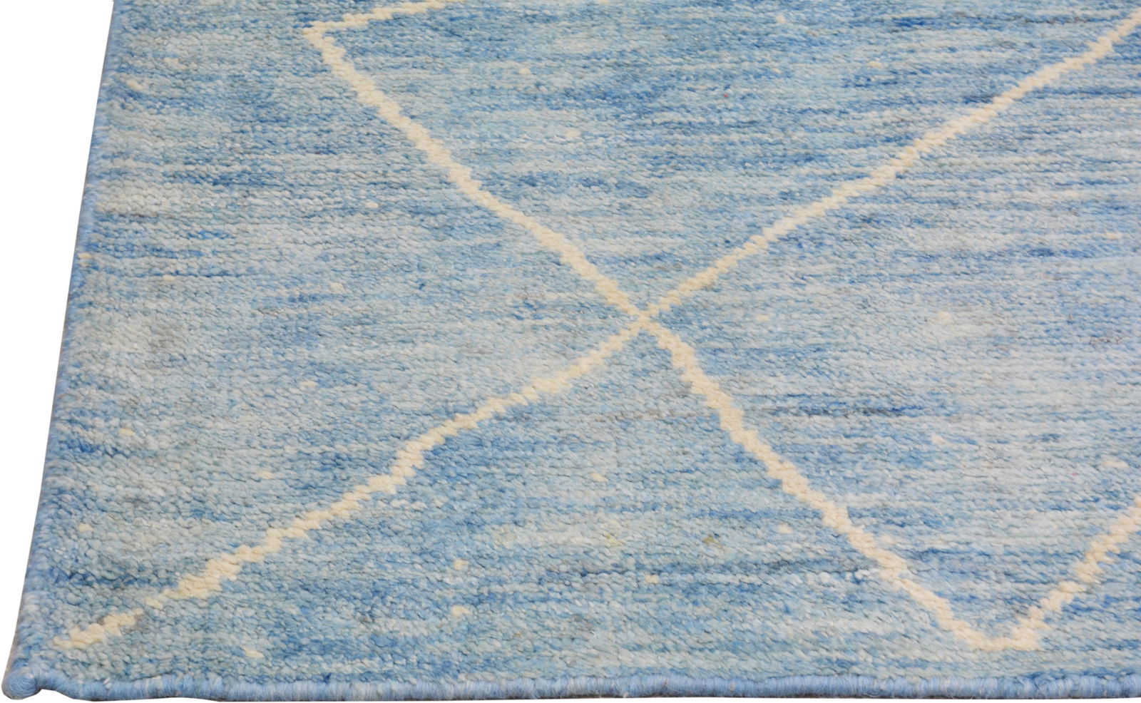 MOROCCAN HAND KNOTTED WOOL RUG - 4