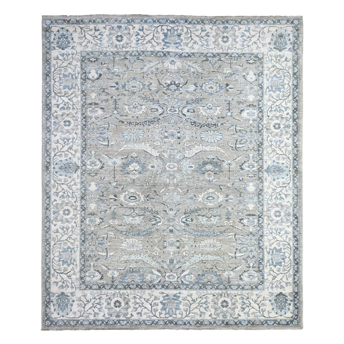 Repose Gray Hand Knotted Peshawar Sickle Leaf Design 100% Wool Rug (1 of 11)