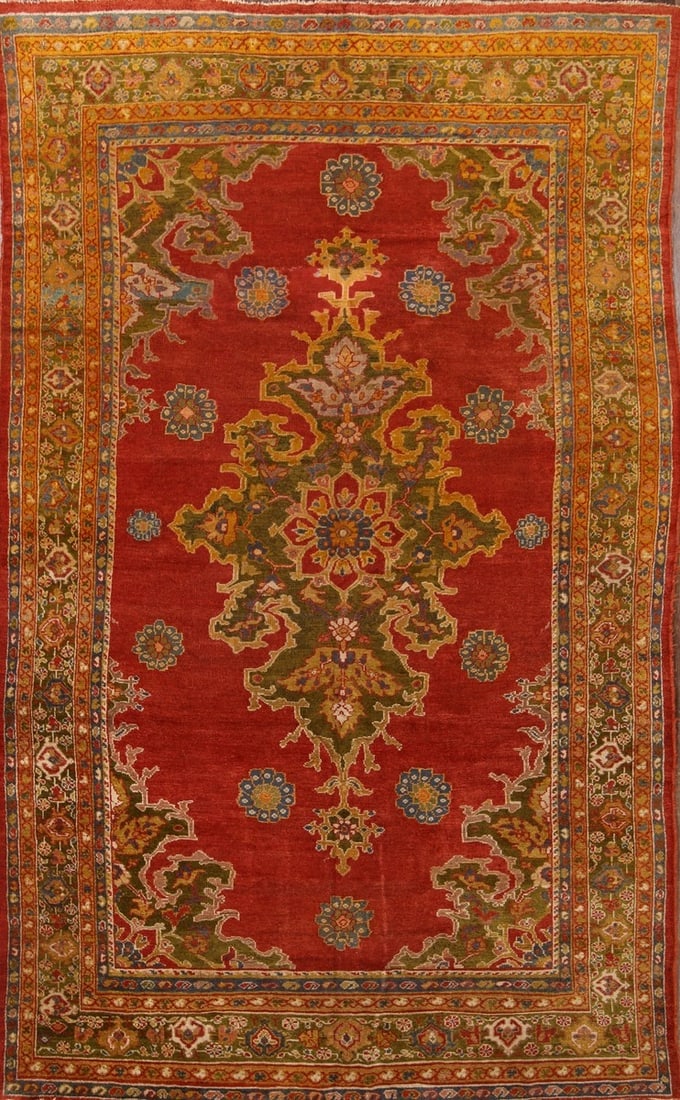 Pre-1900 Vegetable Dye Sultanabad Sarouk Persian Area Rug 7x12: Title:Pre-1900 Vegetable Dye Sultanabad Sarouk Persian Area Rug 7x12Origin:A Beautiful Genuine Iran ( Persia ) Sarouk rug is Hand Knotted by skillful weavers in Iran ( Persia ) with 100% Wool