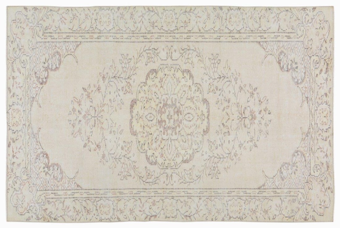 TURKISH HAND KNOTTED WOOL RUG: Title: TURKISH HAND KNOTTED WOOL RUG Size: 5'7X8'6 Age: VINTAGE Origin: TURKISH Style: ANATOLIAN Material: WOOL Care: PROFESSIONAL Structure: HAND KNOTTED Design: ANATOLIAN Reserve: $300.00 Shippi