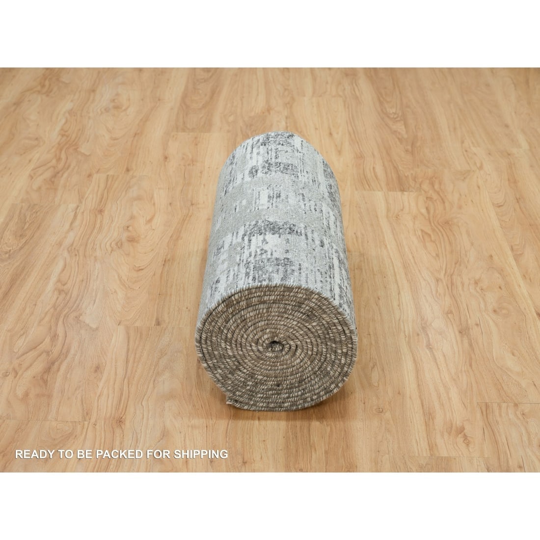 Gray Hand Spun Wool Hand Knotted Modern Design XL Runner Oriental Rug - 6