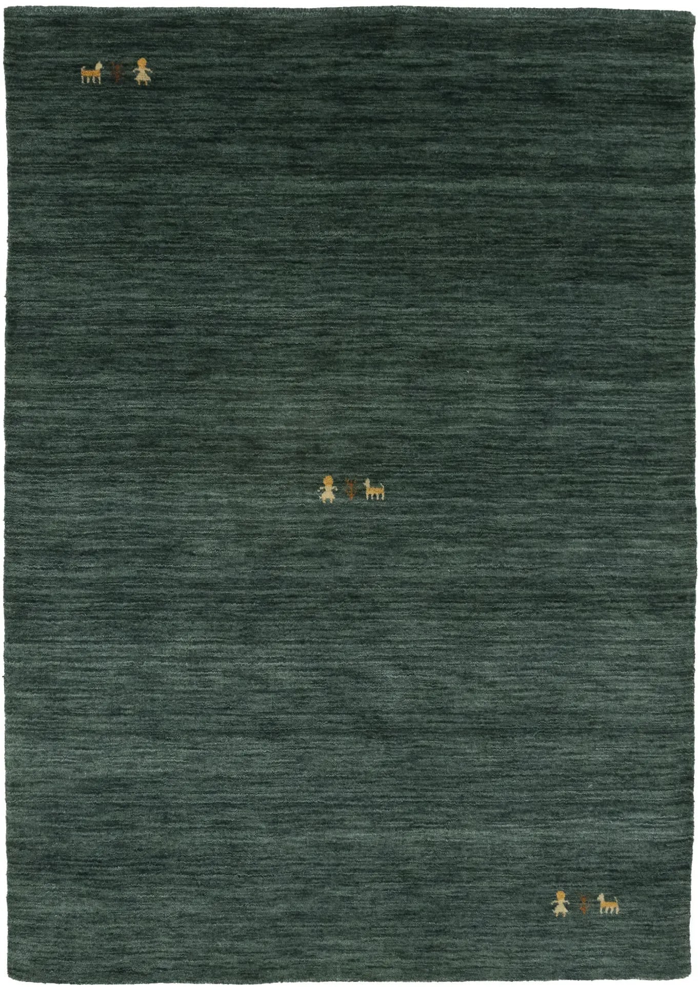 Dark Green Tribal 4X6 Gabbeh Modern Rug: Title: Dark Green Tribal 4X6 Gabbeh Modern RugDescription:Handmade 4X6 green Oriental rug made with vegetable dyes (fine wool pile and cotton foundation), superior knot count, and alluring ancient