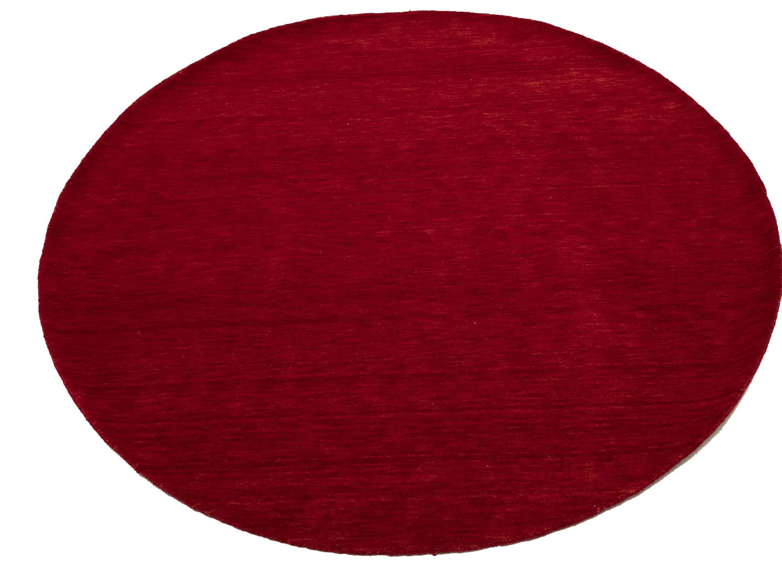 Red Modern Solid 6X6 Gabbeh Oriental Round Rug - 2