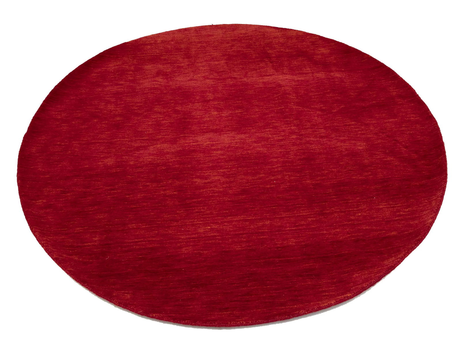 Red Modern Solid 6X6 Gabbeh Oriental Round Rug - 3