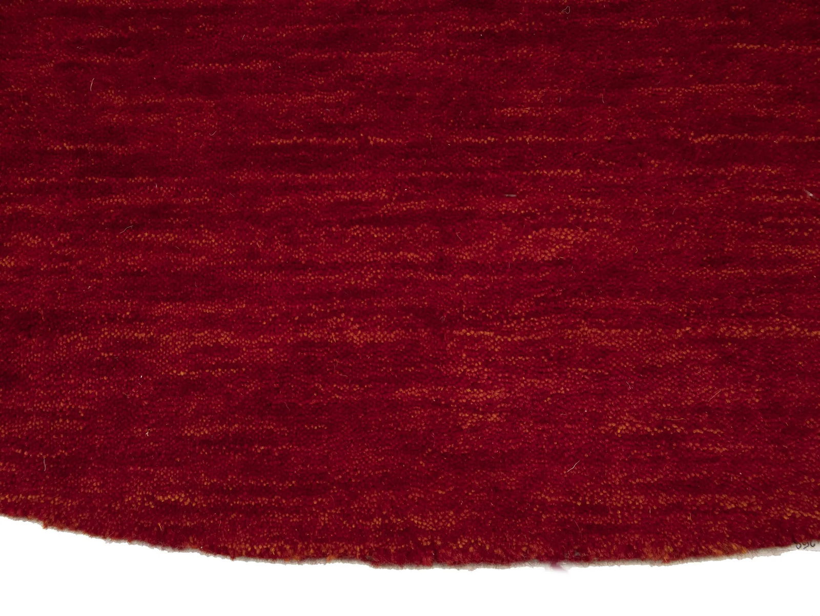 Red Modern Solid 6X6 Gabbeh Oriental Round Rug - 7