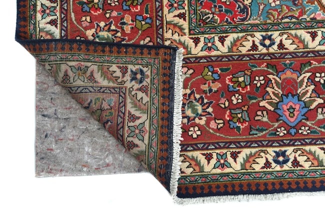 Vintage Purple-navy Floral Traditional 9'8X12'4 Tabriz Persian Rug - 12