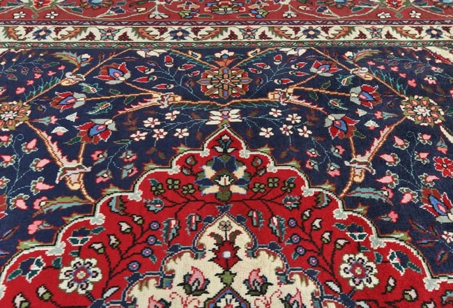 Vintage Purple-navy Floral Traditional 9'8X12'4 Tabriz Persian Rug - 7