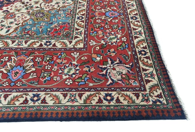 Vintage Purple-navy Floral Traditional 9'8X12'4 Tabriz Persian Rug - 8
