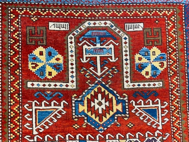 Antique Dated Kazak prayer rug-3427 - 4