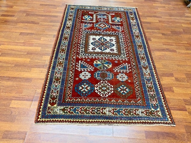 Antique Dated Kazak prayer rug-3427 - 8