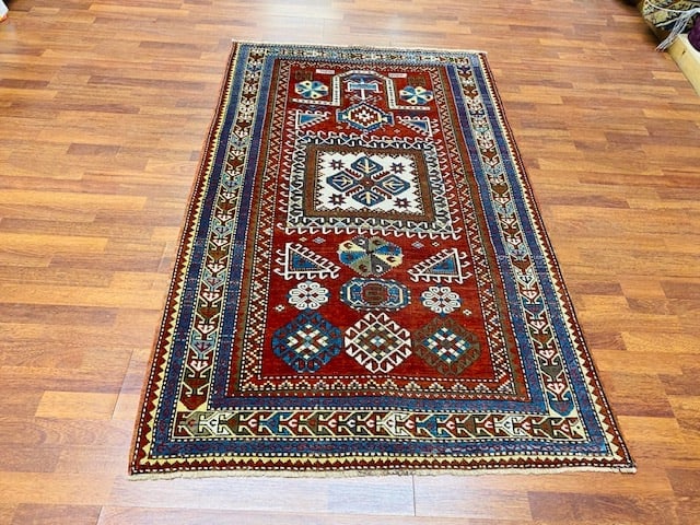 Antique Dated Kazak prayer rug-3427 - 9
