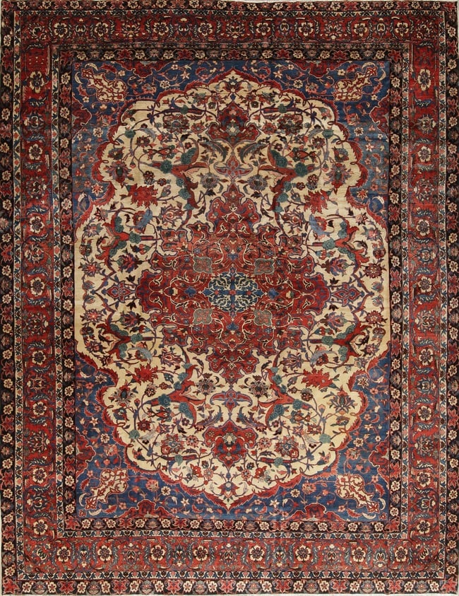 Antique Vegetable Dye Bakhtiari Saman Persian Hand-Knotted 11X15 Area Rug (1 of 20)