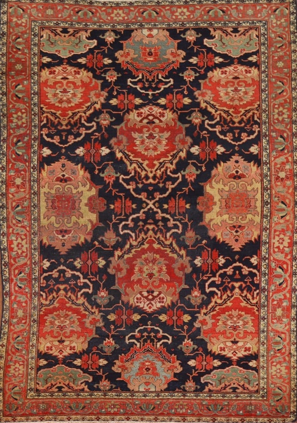 Pre-1900 Antique Sultanabad Vegetable Dye Persian Rug 5X7 (1 of 20)