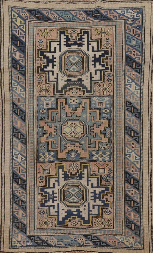Pre-1900 Antique Vegetable Dye Shirvan Wool Accent Rug 3X5: Title:Pre-1900 Antique Vegetable Dye Shirvan Wool Accent Rug 3X5Origin:A Beautiful Genuine Russia Shirvan rug is Hand Knotted by skillful weavers in Russia with 100% Wool Material. This rug is in
