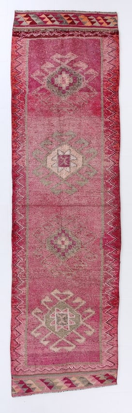 2'11'' X 10'8'' Vintage Wool Runner Rug - 18481: Title: 2'11'' X 10'8'' Vintage Wool Runner Rug - 18481 Description:2'11'' X 10'8'' Vintage Wool Runner Rug - 18481 Origin:Turkiye Date/Period:1960-90 Materials:Wool,Cotton Dimension:2'11''X10'8'' ft,