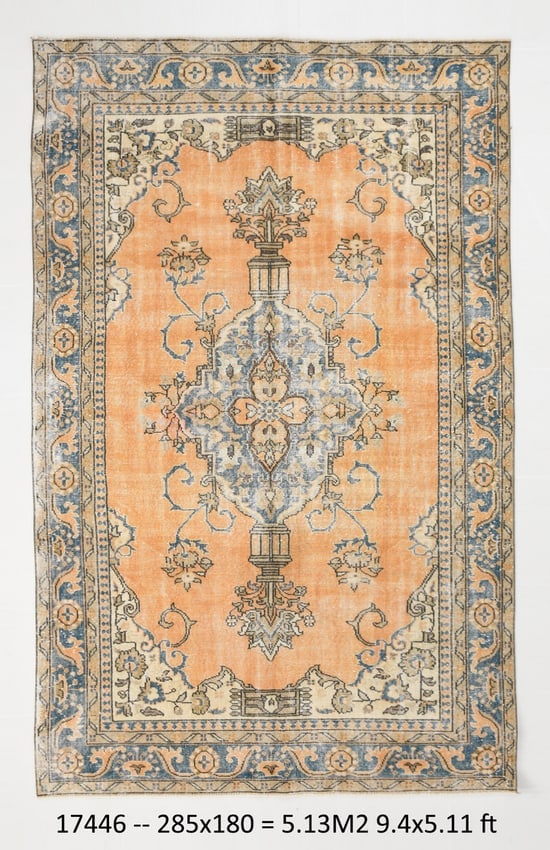 5'10'' X 9'4'' Handmade Vintage Wool Rug - 17446 (1 of 7)