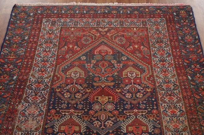 Pre-1900 Antique Vegetable Dye Bakhtiari Persian Rug 5X6 - 12