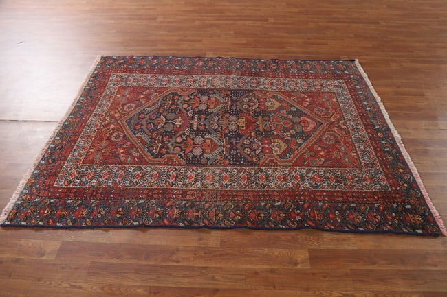 Pre-1900 Antique Vegetable Dye Bakhtiari Persian Rug 5X6 - 14