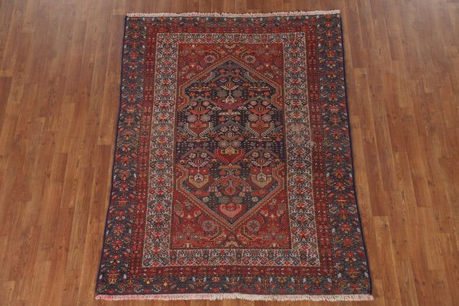 Pre-1900 Antique Vegetable Dye Bakhtiari Persian Rug 5X6 - 15