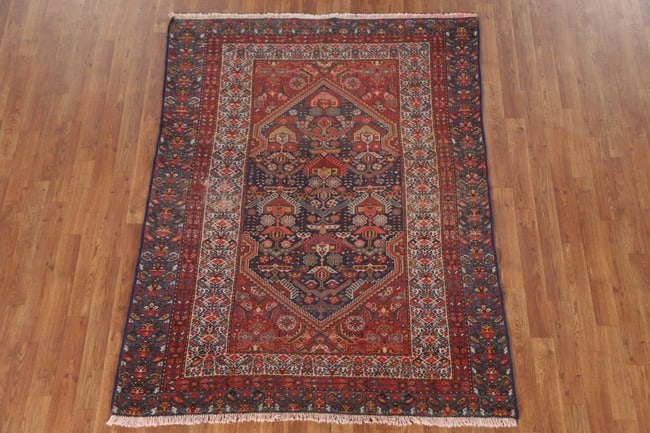 Pre-1900 Antique Vegetable Dye Bakhtiari Persian Rug 5X6 - 3