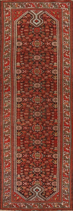 Vegetable Dye Antique Malayer Persian Runner Rug 3X12: Title:Vegetable Dye Antique Malayer Persian Runner Rug 3X12Origin:A Beautiful Genuine Iran ( Persia ) Malayer (100% Vegetable Dye) rug is Hand Knotted by skillful weavers in Iran ( Persia ) with 100%