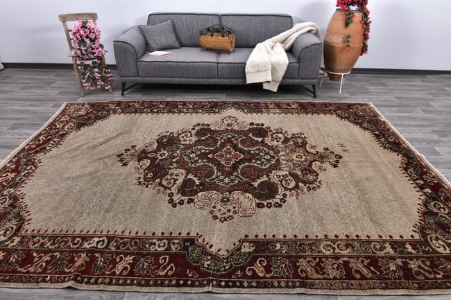 7'8'' X 10'10'' Turkish Vintage Runner Rug - 243961: Title: 7'8'' X 10'10'' Turkish Vintage Runner Rug - 243961 Description:7'8'' X 10'10'' Turkish Vintage Runner Rug - 243961 Origin:Turkiye Date/Period:1960-90 Materials:Wool,Cotton Dimension:7'8''X10'1