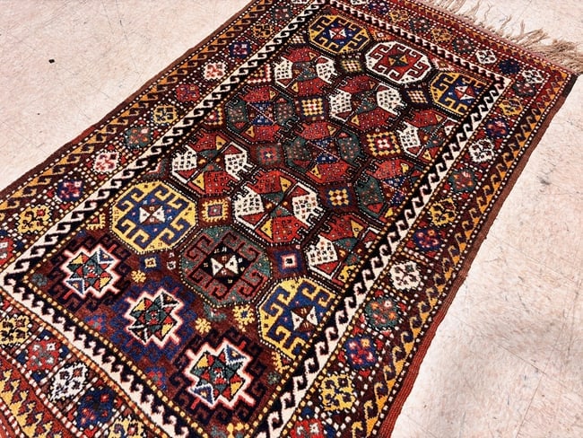 Hand-Knotted Antique Persian Quchan Tribal Geometric Oriental Wool Area Rug 4'3" X 6'11" - 8
