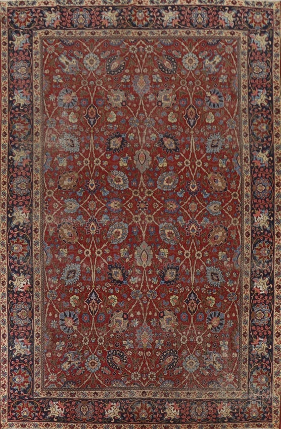 Pre-1900 Antique Vegetable Dye Tabriz Persian Area Rug 8X12: Title:Pre-1900 Antique Vegetable Dye Tabriz Persian Area Rug 8X12Origin:A Beautiful Genuine Iran ( Persia ) Tabriz rug is Hand Knotted by skillful weavers in Iran ( Persia ) with 100% Wool Material.