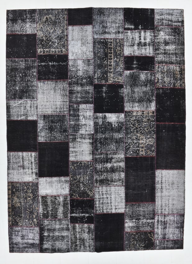 8'4'' X 11'5'' Handmade Vintage Wool Patchwork Rug - 582 - 9
