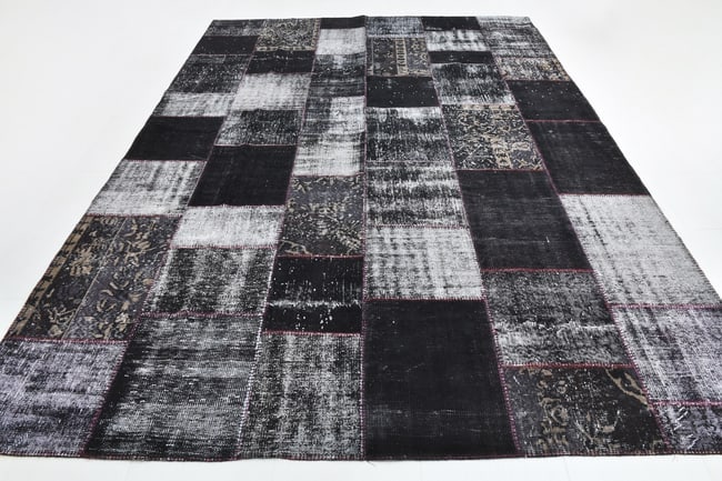 8'4'' X 11'5'' Handmade Vintage Wool Patchwork Rug - 582 - 16