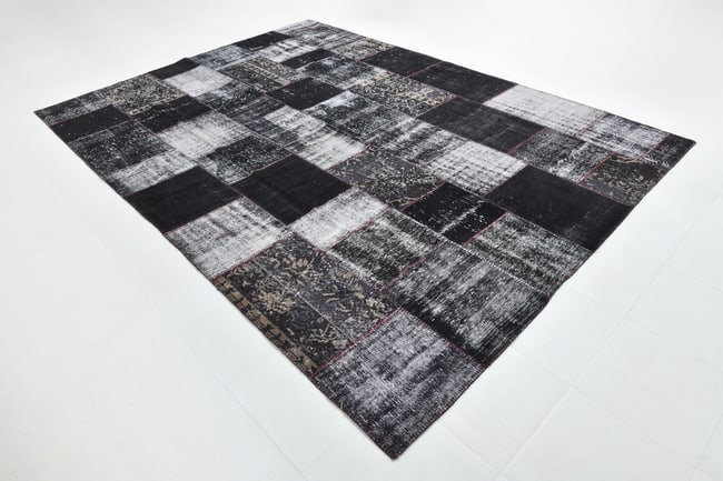 8'4'' X 11'5'' Handmade Vintage Wool Patchwork Rug - 582 - 18