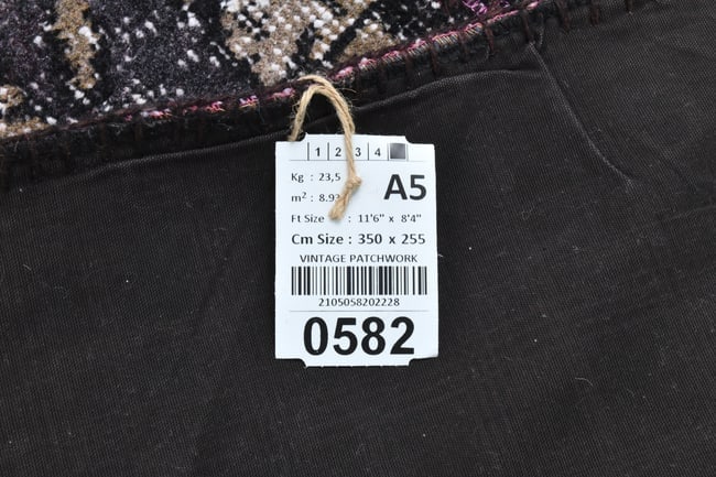 8'4'' X 11'5'' Handmade Vintage Wool Patchwork Rug - 582 - 19