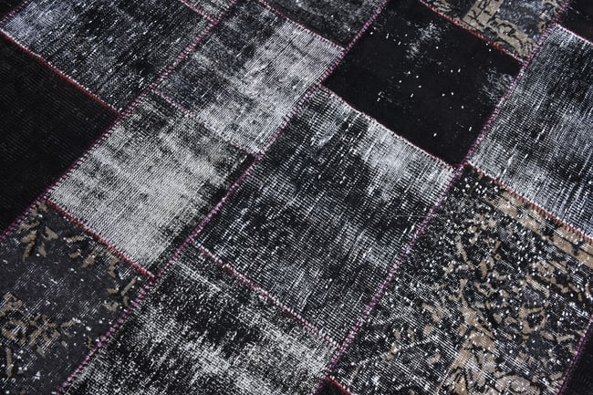 8'4'' X 11'5'' Handmade Vintage Wool Patchwork Rug - 582 - 5