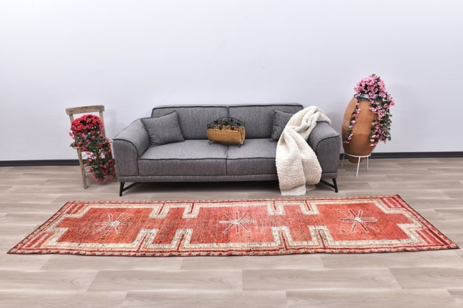 2'8'' X 10'11'' Vintage Wool Runner Rug - 242497: Title: 2'8'' X 10'11'' Vintage Wool Runner Rug - 242497Description:2'8'' X 10'11'' Vintage Wool Runner Rug - 242497Origin:TurkiyeDate/Period:1960-90Materials:Wool,CottonDimension:2'8''X10'11'' ft,