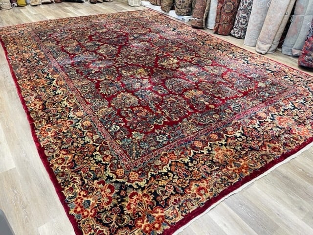 Antique Large Size Persian Sarouk Rug-2290: Title:Antique Large Size Persian Sarouk Rug-2290Description:Beautiful antique Persian sarouk rug from cental Persia, size 10 ft. 10 inches by 15 ft. 8 inches, circa 1920 with all over floral design