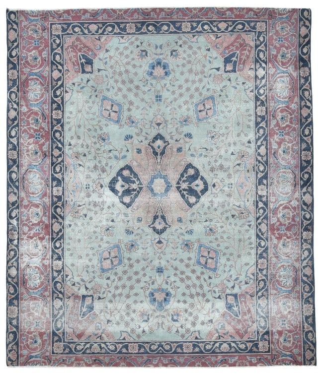 Antique Muted Cream Traditional 7'11 X 9'2 Oriental Area Rug (1 of 13)