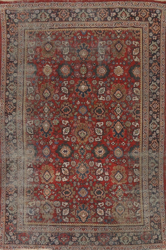 Antique Vegetable Dye Mahal Persian Living Room Rug 7X10: Title:Antique Vegetable Dye Mahal Persian Living Room Rug 7X10Origin:A Beautiful Genuine Iran ( Persia ) Mahal rug is Hand Knotted by skillful weavers in Iran ( Persia ) with 100% Wool Material. This